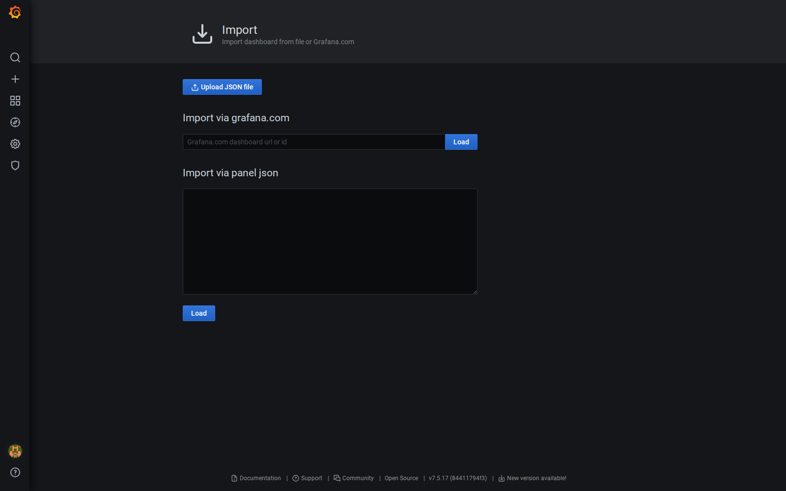 Grafana Import Dashboard